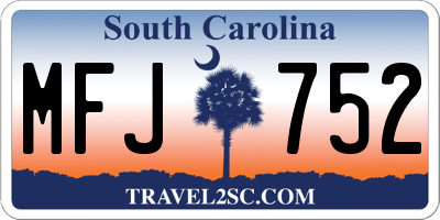 SC license plate MFJ752