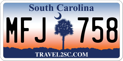 SC license plate MFJ758