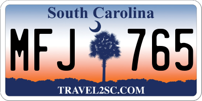 SC license plate MFJ765