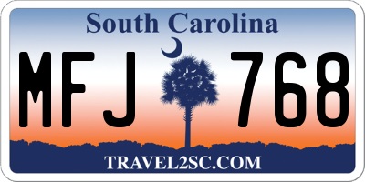 SC license plate MFJ768