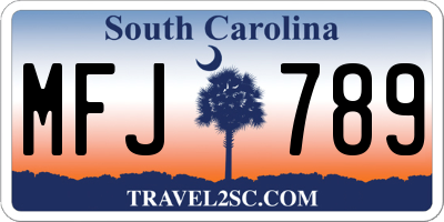 SC license plate MFJ789