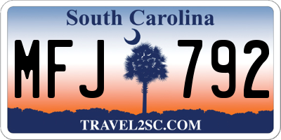 SC license plate MFJ792
