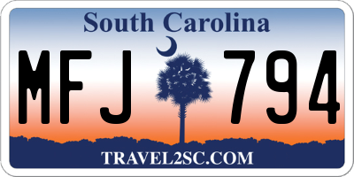 SC license plate MFJ794