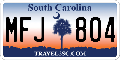 SC license plate MFJ804