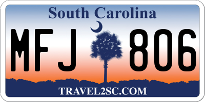 SC license plate MFJ806