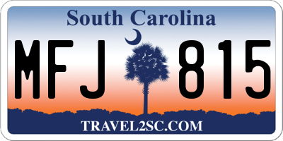 SC license plate MFJ815