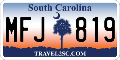 SC license plate MFJ819