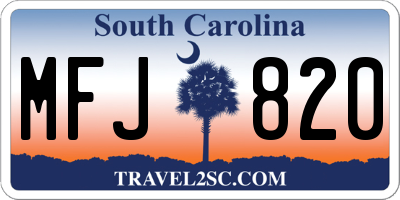 SC license plate MFJ820