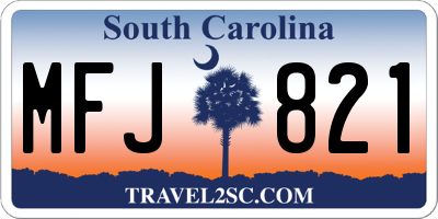 SC license plate MFJ821