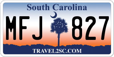SC license plate MFJ827