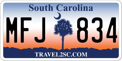 SC license plate MFJ834