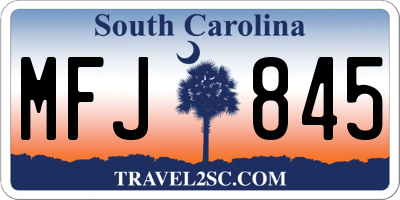 SC license plate MFJ845