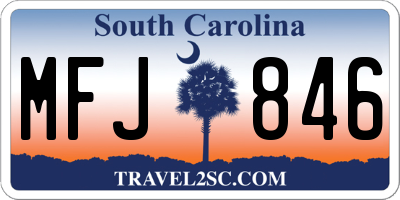 SC license plate MFJ846