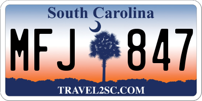 SC license plate MFJ847