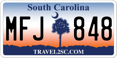 SC license plate MFJ848