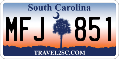 SC license plate MFJ851