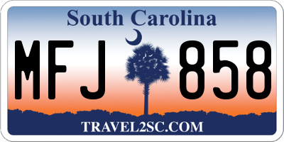 SC license plate MFJ858