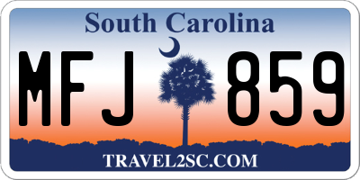 SC license plate MFJ859