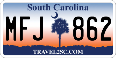 SC license plate MFJ862
