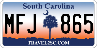 SC license plate MFJ865