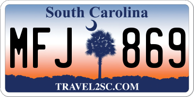SC license plate MFJ869