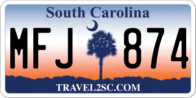 SC license plate MFJ874