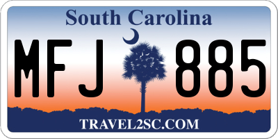 SC license plate MFJ885