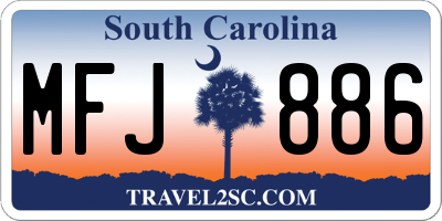 SC license plate MFJ886
