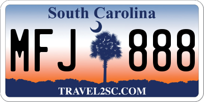 SC license plate MFJ888