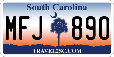 SC license plate MFJ890