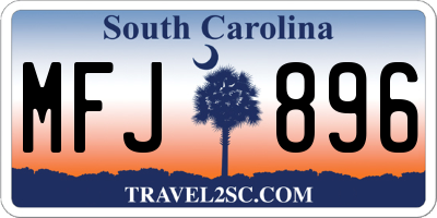SC license plate MFJ896