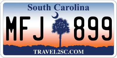 SC license plate MFJ899