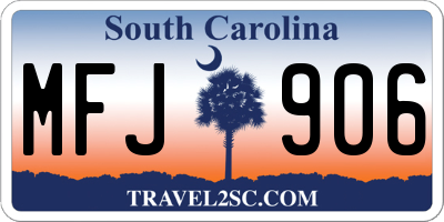 SC license plate MFJ906