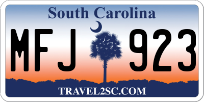 SC license plate MFJ923