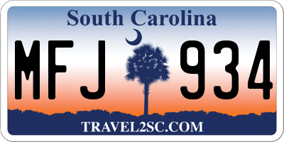 SC license plate MFJ934