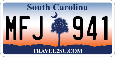 SC license plate MFJ941