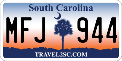 SC license plate MFJ944