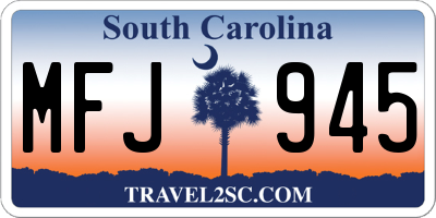 SC license plate MFJ945