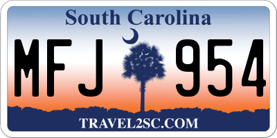 SC license plate MFJ954