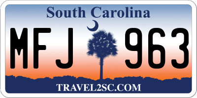 SC license plate MFJ963