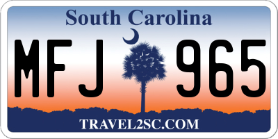 SC license plate MFJ965