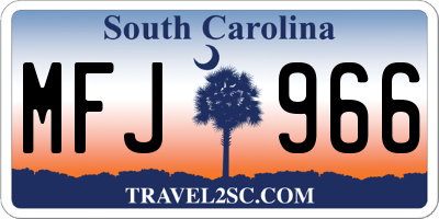 SC license plate MFJ966
