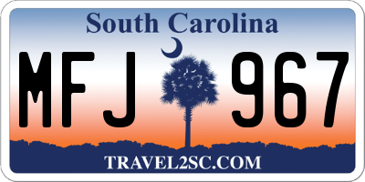 SC license plate MFJ967