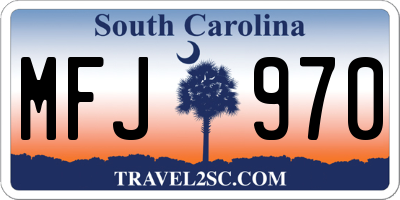 SC license plate MFJ970