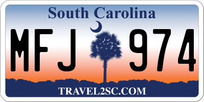 SC license plate MFJ974