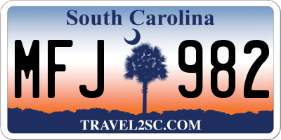 SC license plate MFJ982