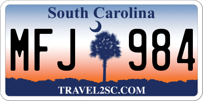 SC license plate MFJ984