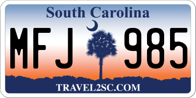 SC license plate MFJ985
