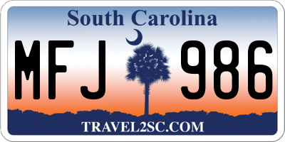 SC license plate MFJ986