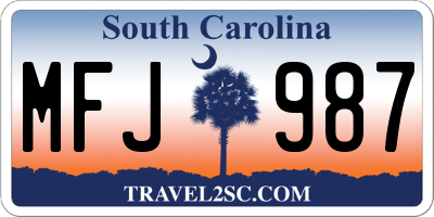 SC license plate MFJ987